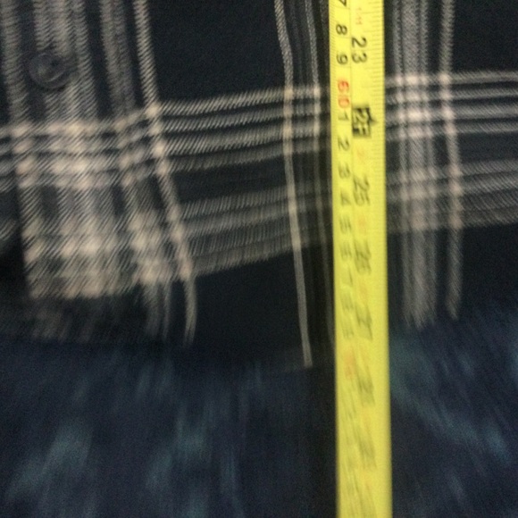 Pull & Bear Plaid Shirt Men's Button Up Medium Cotton Black and tan 40" Chest - Picture 16 of 16